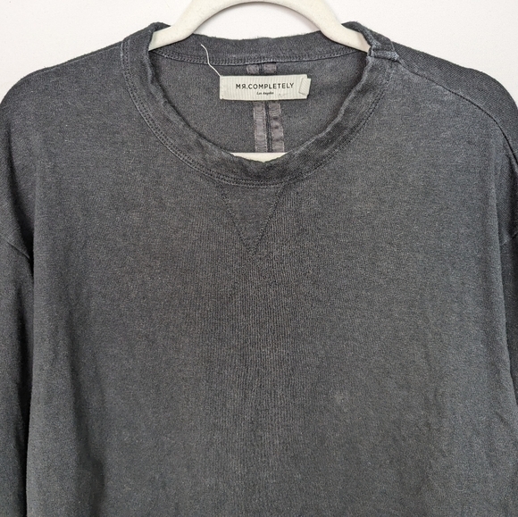 Mr Completely sz XL Reversible Front Crewneck Pullover Sweater Sweatshirt Black - Picture 8 of 14